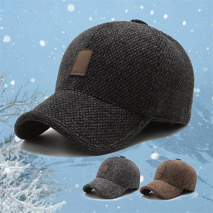 💖🔥🔥Ανδρικό χειμερινό καπέλο μπέιζμπολ - με ωτοασπίδες, ρυθμιζόμενο, παχύρρευστο για ζεστασιά