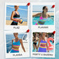 🔥🎁Novinka: 50% SLEVA🔥🌼 Třídílné sportovní bikiny z nylonu s barevnými bloky – vysoký pas se zeštíhlujícím efektem na břicho 👙