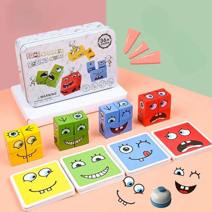 🎁5D puzzle vzdělávací tváře měnící se rodinná hra🧩