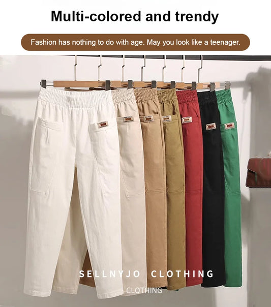 🧡Dámské bavlněné kalhoty s elastickým pasem