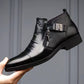 🔥Pánské kožené boty se zapínáním na dvojitý zip a špičatou špičkou👞