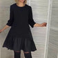💞Volné plisované elegantní černé šaty