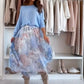 👗Modrý dvoudílný set: modrý top s mašlí na zádech a tylová sukně