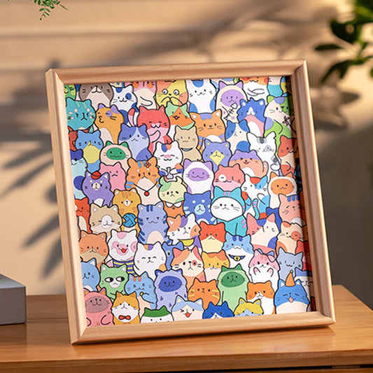 ✨ DIY dřevěný rám na puzzle pro kočky