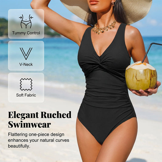👙 Vyhlaďte břicho a zdůrazněte své křivky – Dámské jednodílné plavky s efektem modelace – Na dobírku ✨
