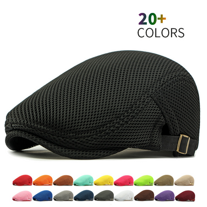 🧢 ČASOVĚ OMEZENÁ AKCE 50% SLEVA! 🍂 Prodyšná plochá čepice s nastavitelným páskem – síťovaná tkanina, klasický styl ivy cap 🍁